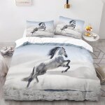 Housse de couette cheval x cm personnes parure de lit pi��ces cheval animal literie d hd impression microfibre ...