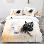 Housse de couette cheval x cm personnes parure de lit pi��ces cheval animal literie d hd impression microfibre ...