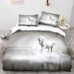 Housse de couette cheval x cm personnes parure de lit pi��ces cheval animal literie d hd impression microfibre ...