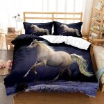 Housse de couette cheval x cm personne parure de lit pi��ces cheval animal literie d hd impression microfibre ...