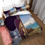 Housse de couette chic pour enfants, bord de mer, elfes, parure de lit, impression num�rique, housse ...