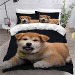 Housse de couette chien akita x imprim�� d chiot de compagnie parure de lit personnes hypoallergique ...