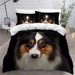 Housse de couette chien de berger shetland x imprim�� d chien de compagnie parure de lit personnes hypoallergi ...