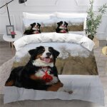 Housse de couette chien de montagne bernois x imprim�� d animaux d'hiver parure de lit personnes hypoallergiqu ...