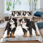 Housse de couette chien de montagne bernois x imprim�� d hiver animaux de compagnie parure de lit personnes ...