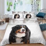 Housse de couette chien de montagne bernois x imprim�� d hiver animaux de compagnie parure de lit personnes ...