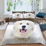 Housse de couette chien de montagne bilinai x imprim�� d neige animaux parure de lit personnes hypoallergique ...