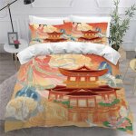 Housse de couette chinoise x imprim�� d des fans mangas parure de lit personnes hypoallergique microfibre ...