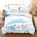 Housse de couette cinnamoroll, parure de lit pour enfants, taille queen size, parure de lit pour deux ...