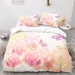 Housse de couette cm x cm papillon housse de couette x enfant avec deux taies d'oreiller x cm anti - ...