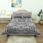 Housse de couette, composition abstraite de formes g��om��triques fond ethnique, ensemble de literie ...