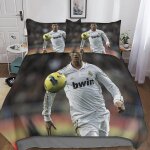 Housse de couette cristiano ronaldo impression d football parure de lit en microfibre hypoallergique ...
