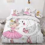 Housse de couette danseuse x imprim�� d jolie princesse parure de lit personnes hypoallergique microfibre ...