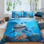 Housse de couette dauphin de dessin anim�� x imprim�� d la vie marine parure de lit personnes hypoallergique ...