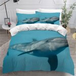 Housse de couette dauphin mignon x imprim�� d la vie marine parure de lit personnes hypoallergique microfibre ...