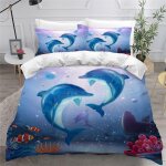 Housse de couette dauphin oc��an x imprim�� d animaux mignons parure de lit personnes hypoallergique ...