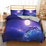Housse de couette dauphins vagues motif parures de lit sets oc��an microfibre avec fermeture ��clair ...