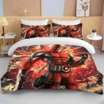 Housse de couette deadpool, parure de lit garcon , parure de lit super - h�ros, taie d'oreiller, cadeau ...