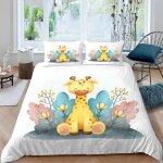 Housse de couette dessin anim�� girafe x imprim�� d animaux mignons parure de lit personnes hypoallergique ...