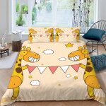 Housse de couette dessin anim�� girafe x imprim�� d animaux mignons parure de lit personnes hypoallergique ...