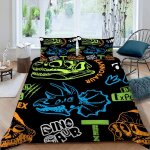 Housse de couette dinosaure de dessin anim�� x imprim�� d animaux mignons parure de lit personnes hypoallergiq ...