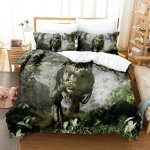 Housse de couette dinosaure double en microfibre 3d, parure de lit jurassic world park, motif dinosaure, ...