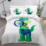 Housse de couette dinosaure x imprim�� d animaux de dessin anim�� parure de lit personnes hypoallergique ...