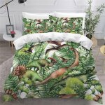Housse de couette dinosaure x imprim�� d aquarelle manga parure de lit personnes hypoallergique microfibre ...
