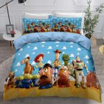 Housse de couette super douce 3 pieces ste - x avec fermeture eclair toy story, parure de lit 100 % microfibre ...