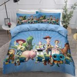 Housse de couette super douce 3 pieces ste - x avec fermeture eclair toy story, parure de lit 100 % microfibre ...