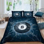 Housse de couette eau feu x imprim�� d billard parure de lit personnes hypoallergique microfibre literie ...
