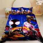 Housse de couette pour enfants spider - man, parure de lit avec housse de couette, taille queen et king, ...