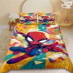 Housse de couette pour enfants spider - man, parure de lit avec housse de couette, taille queen et king, ...