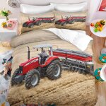 Housse de couette enfant tracteur x cm parure de lit pas cher + x taies d'oreiller xcm microfibre housse ...