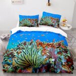 Housse de couette enfant x doux confortable parure de lit microfibre housses de couette ocean mer x cm ...