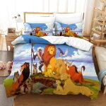 Housse de couette ensemble le roi lion ensemble de literie housse de couette animaux de bande dessin�e ...