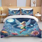 Housse de couette f�e clochette, taie d'oreiller, parure de lit, housse de couette, parure de lit double, ...