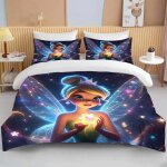 Housse de couette f�e clochette, taie d'oreiller, parure de lit, housse de couette, parure de lit double, ...