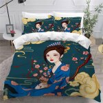Housse de couette fille orientale x imprim�� d mangas parure de lit personnes hypoallergique microfibre ...