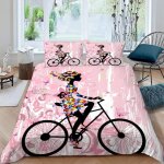 Housse de couette fille papillon x imprim�� d rose fleuri parure de lit personnes hypoallergique microfibre ...