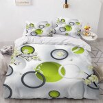 Housse de couette fleurs blanches x imprim�� d style moderne parure de lit personnes hypoallergique microfibre ...
