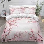 Housse de couette la floraison des cerisiers japonais x imprim�� d rose parure de lit personnes hypoallergique ...