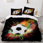 Housse de couette football x enfant ado fille d football de couleur parure de lit personne microfibre ...