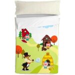 Housse de couette - happyfriday - mr fox piggys - multicolore - 105 x 200 cm - enfant