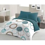 Housse de couette home linge passion audace microfibre bleu canard pois 220x240 cm