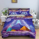 Housse de couette imprim��e en d ensemble de housse de couette papillon pi��ces housse de couette quatre ...