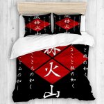 Housse de couette d imprim�� kanji japonais fengyun montagne parure de lit ensemble de literie pi��ces ...