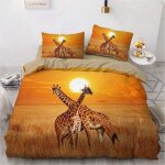 Housse de couette d imprim�� parure de lit xcm girafe de la savane ensemble de literie en imprim�� avec ...