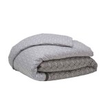 Housse de couette imprim�e en bambou blanc et noir 140x200