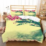 Housse de couette japon x imprim�� d fleurs parure de lit personnes hypoallergique microfibre literie ...